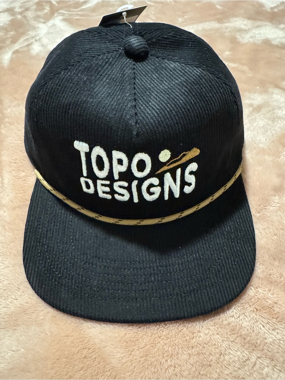 NWT Topo Designs Corduroy Trucker Hat, Black, Unisex One Size